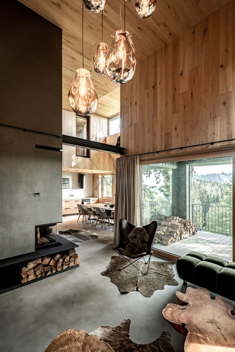 Návrh interiéru horského apartmánového domu. Albrechtice, Jizerské hory