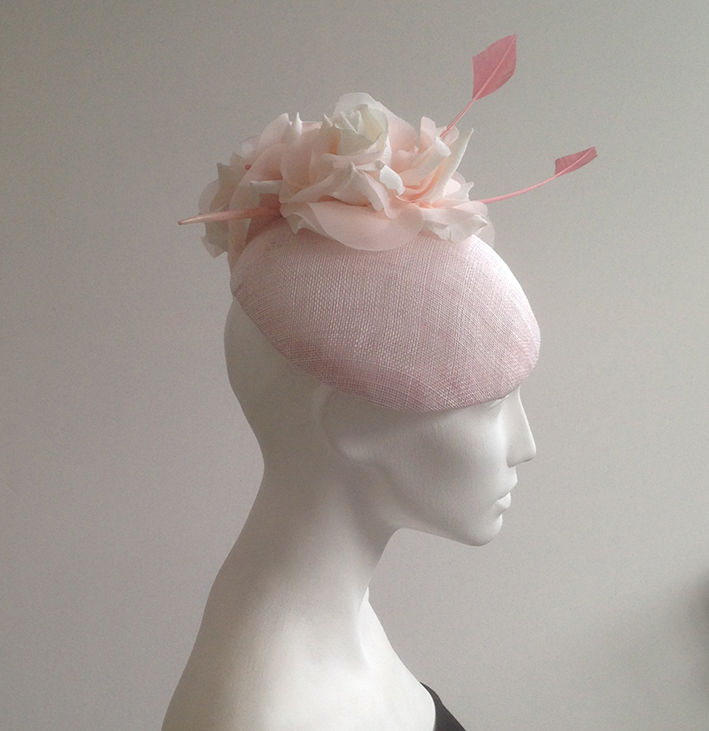 Thumbnail: Blair - Pale Pink And Ivory Flower Beret