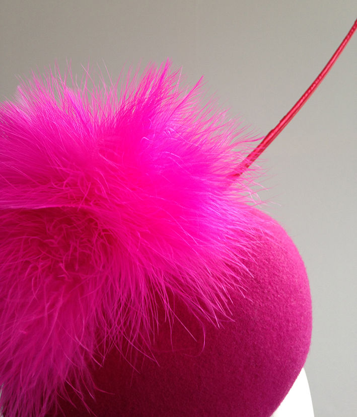 Thumbnail: Animal - Shocking Pink Beret Hat with bright poms