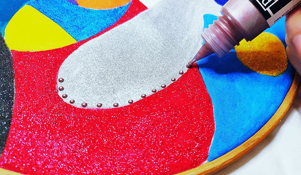 Creating decor pearls on fabric