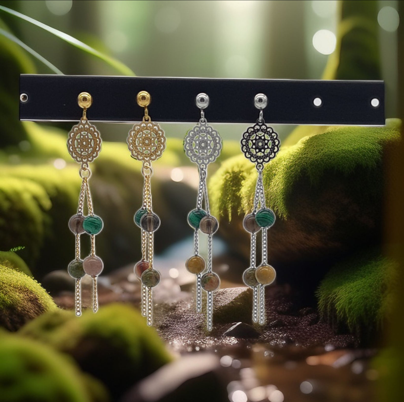 Boucle d'oreille soutien flamme jumelle doré ou argenté