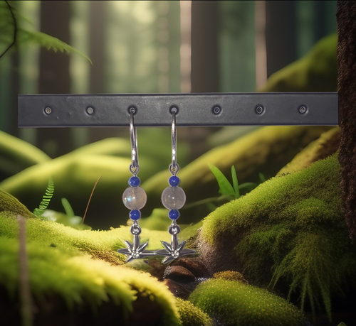 Boucles D'oreilles étoile Argentées Avec Strass - 19x18 Mm, Neuf Sans Emballage, Fantaisie