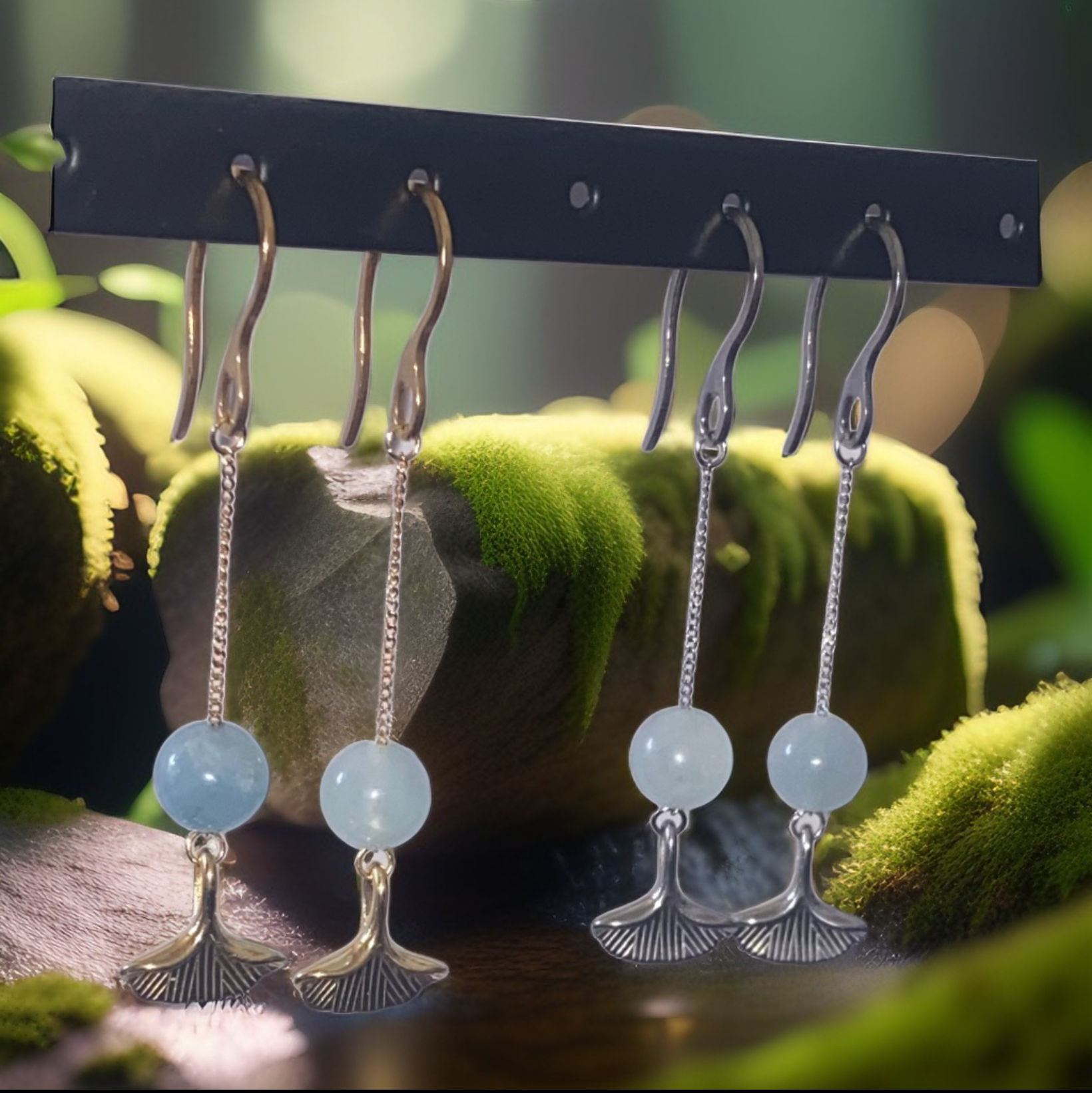 Boucle d’oreille feuille de ginko