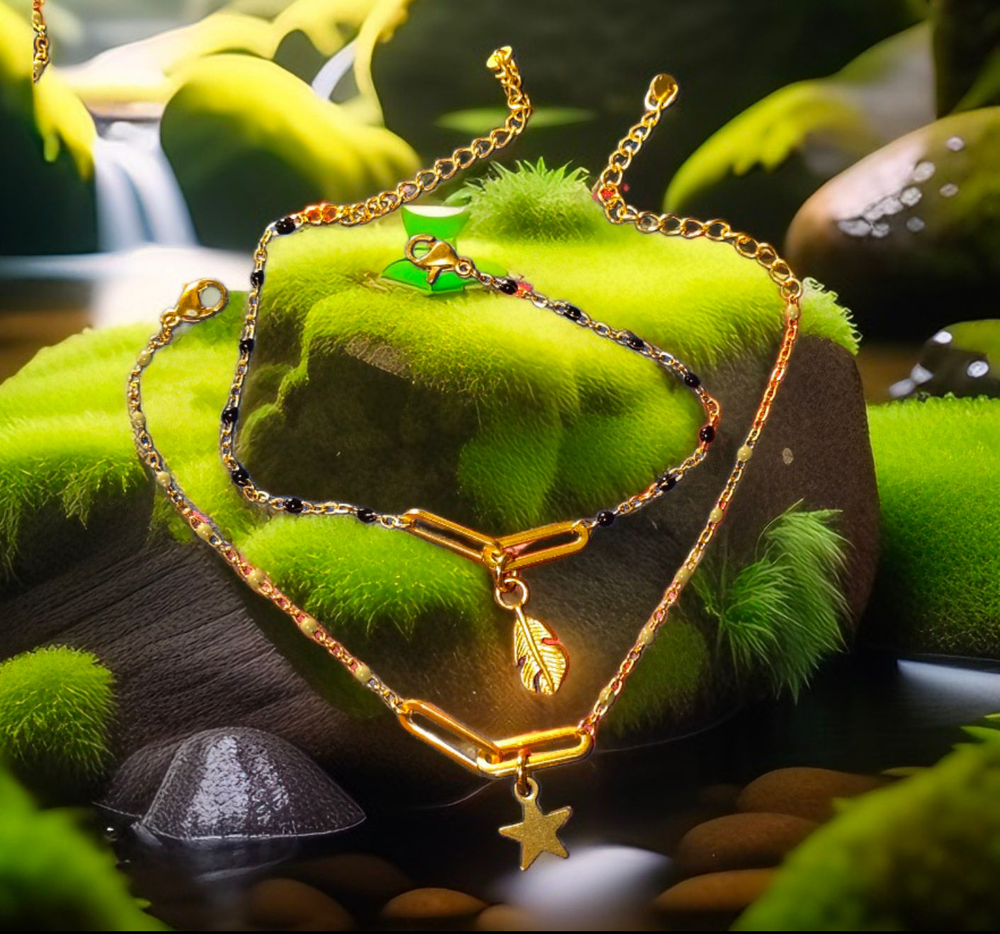 Bracelet acier inox doré