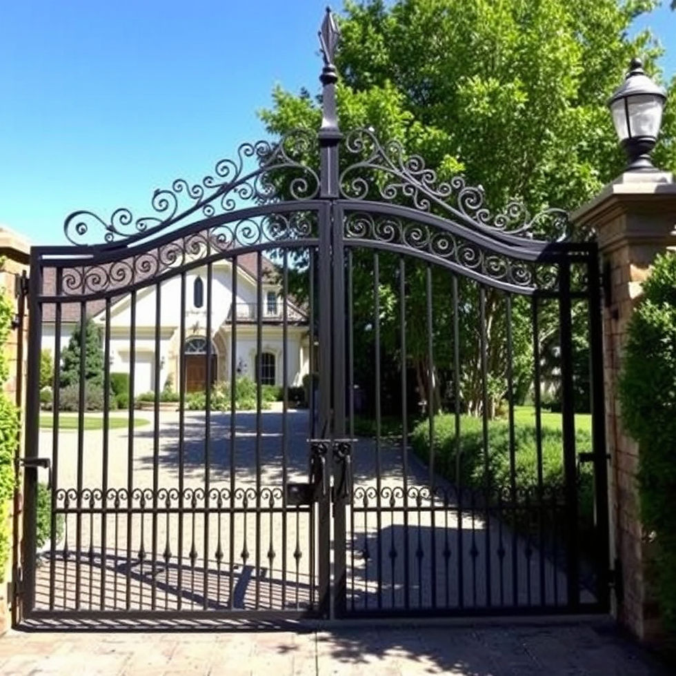 Wrought-iron driveway gates are a natural choice for many Armadale-period homes.