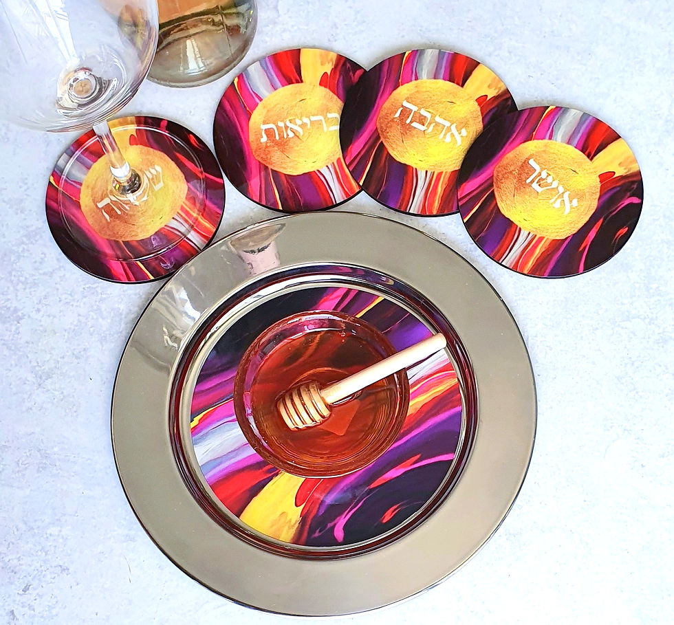 Thumbnail: Small Silver Tray, Coasters & Honey Dish