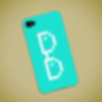 Blue iphone cover with white pixelated glasses
