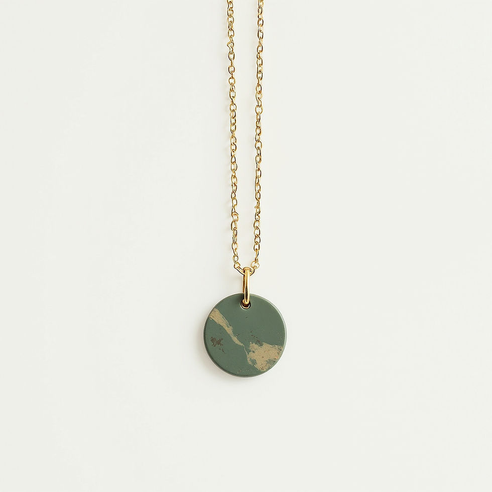 Abstract Clay Disc Necklace