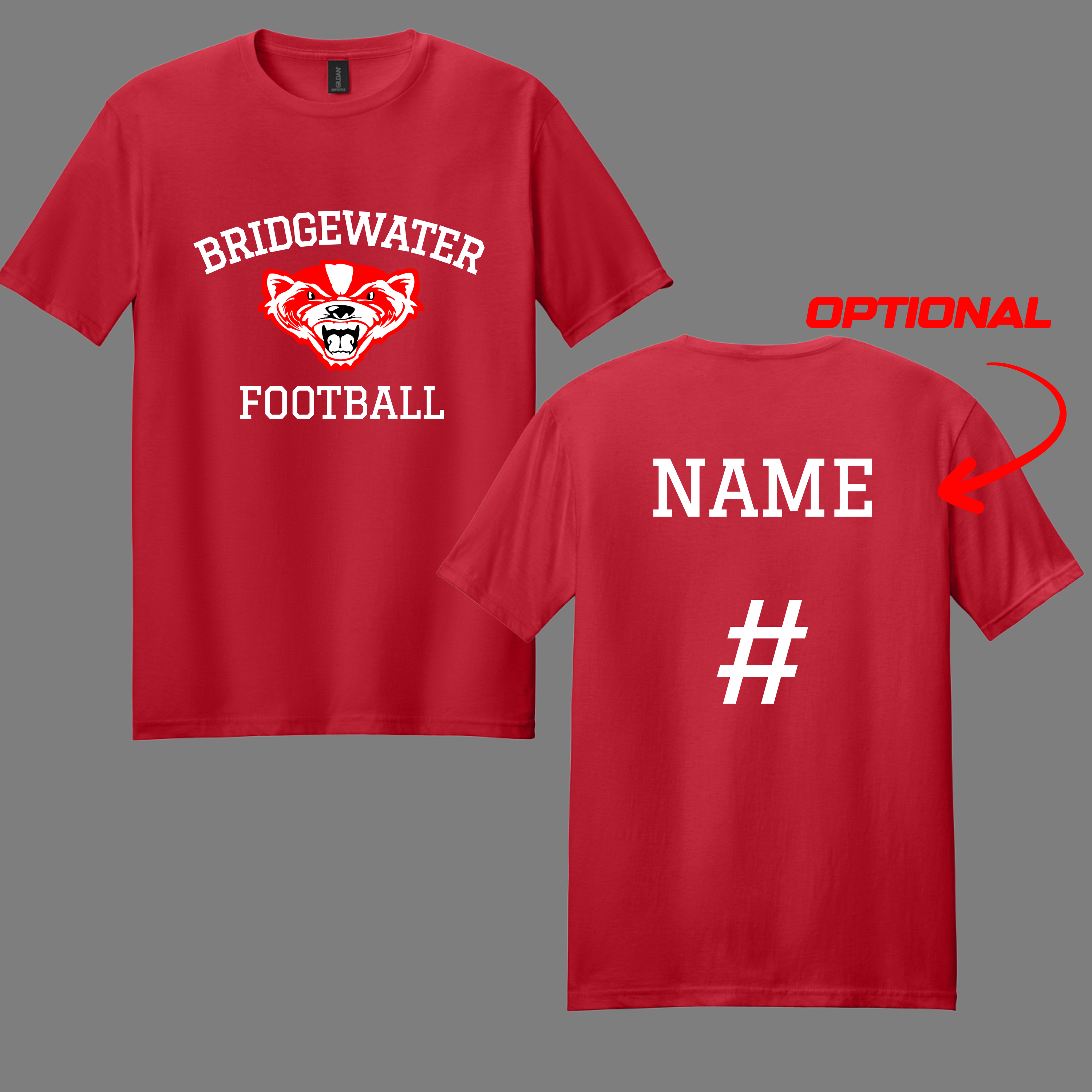 (Toddler, Youth & Adult-Unisex) Gildan Softstyle® Bridgewater Football T-Shirt