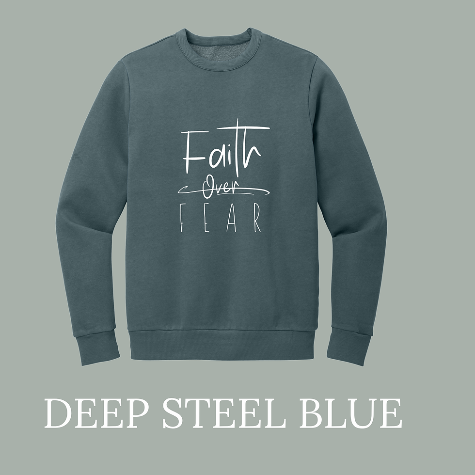 Thumbnail: (Adult-Unisex)  District Wash™ "Faith Over Fear" Fleece Crew
