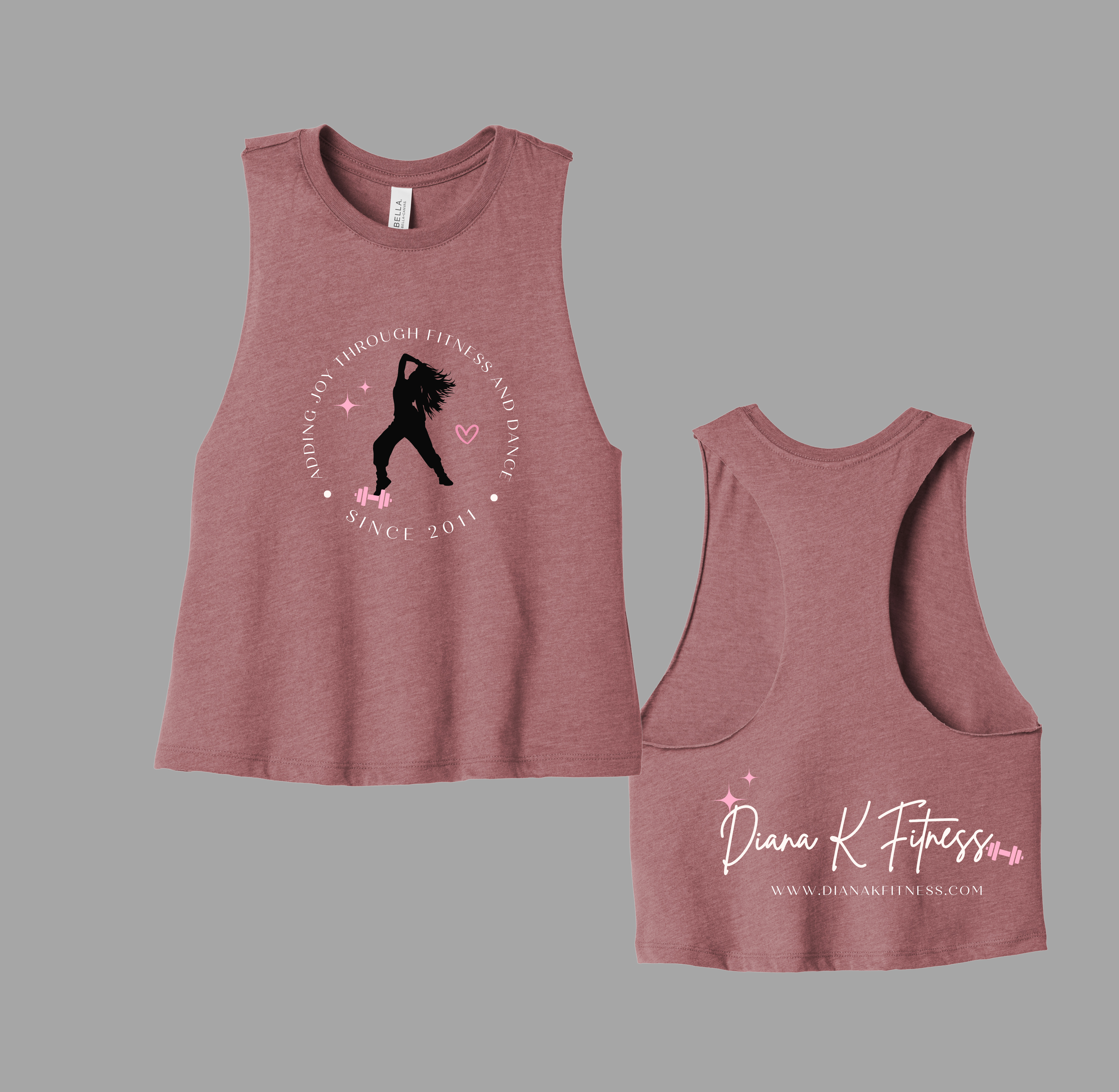 (Adult-Women's)-DianaKfitness Racerback Cropped Tank