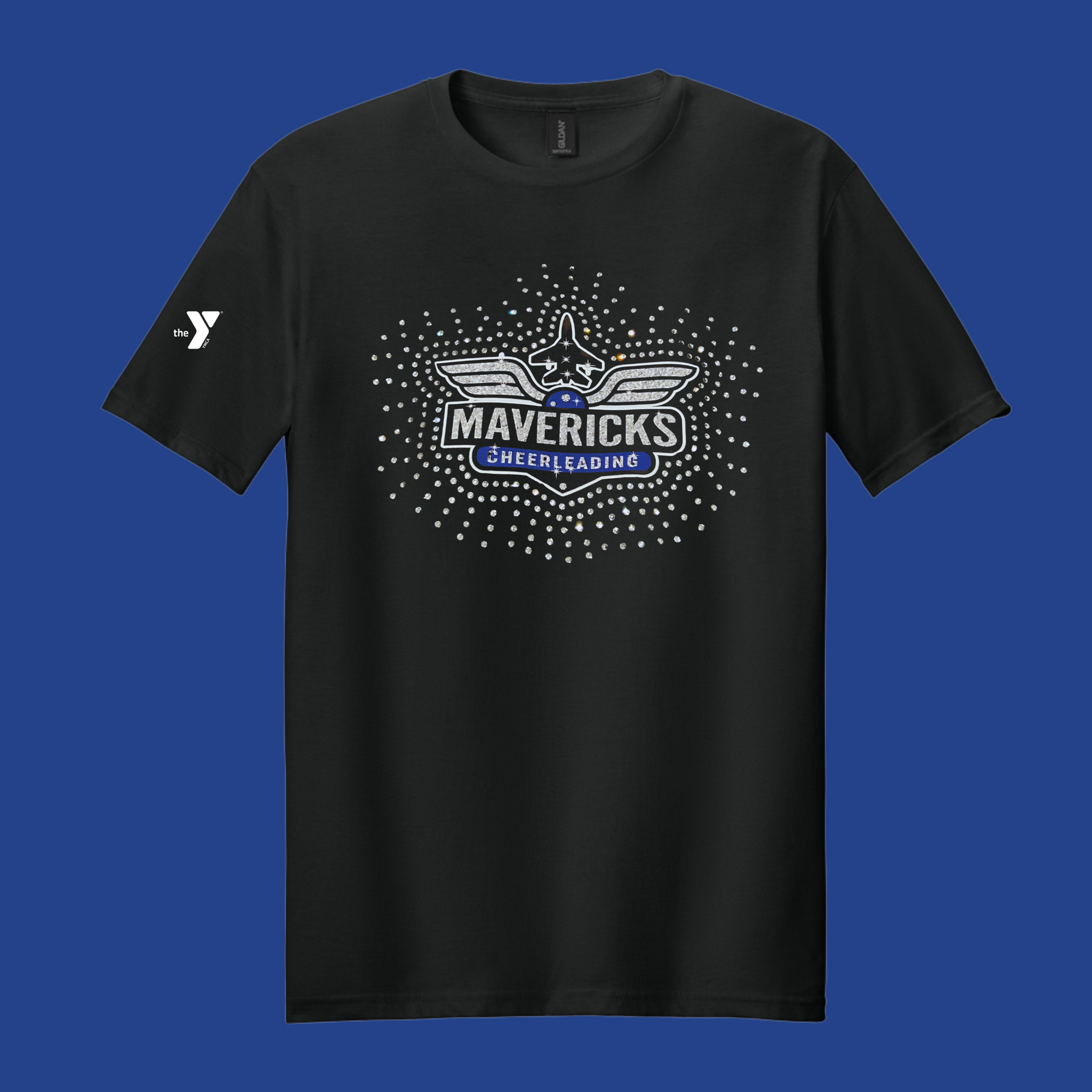 (Youth & Adult-Unisex) Gildan Softstyle® Mavericks Rhinestone Cheer Tee