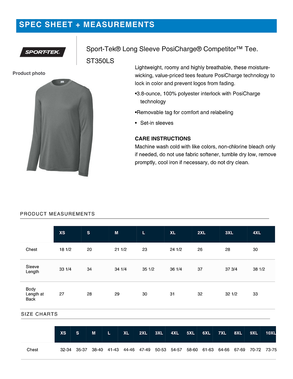Thumbnail: (Youth & Adult-Unisex) Sport-Tek® [EFA] Long Sleeve PosiCharge Tee