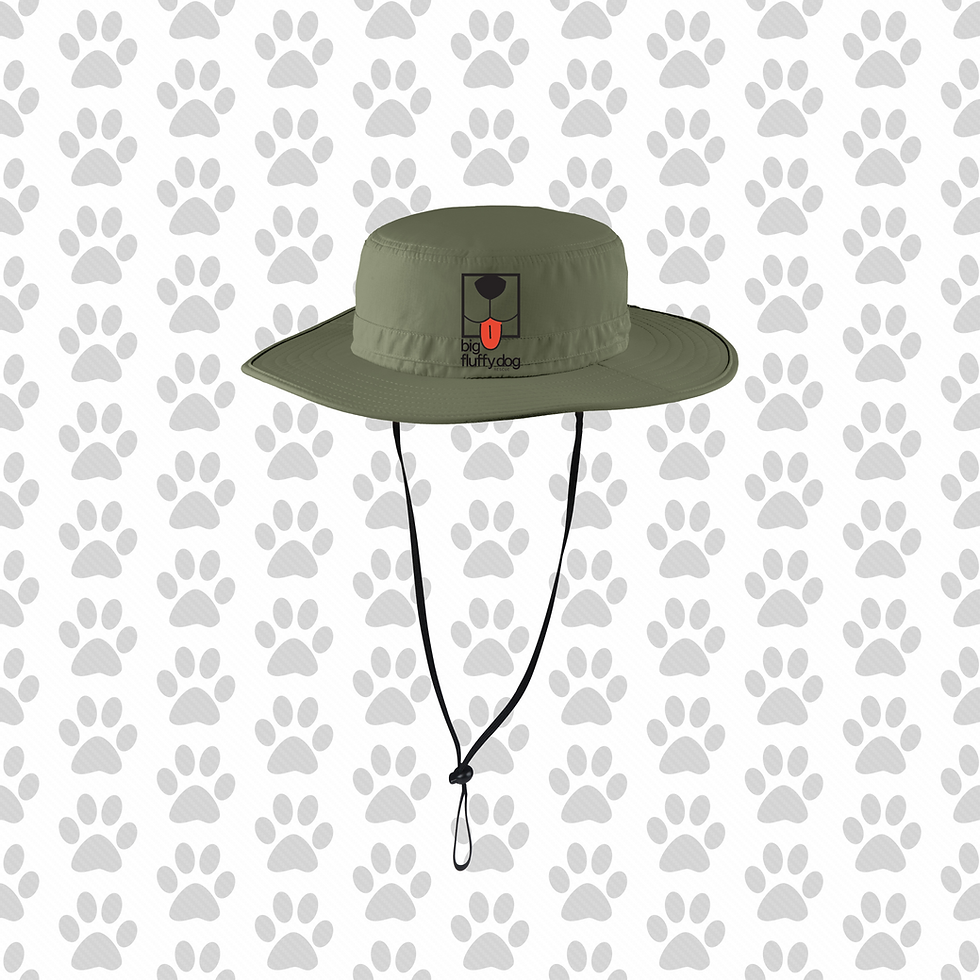 Thumbnail: (Adult-Unisex) Big Fluffy Dog Rescue Outdoor Wide-Brim Hat