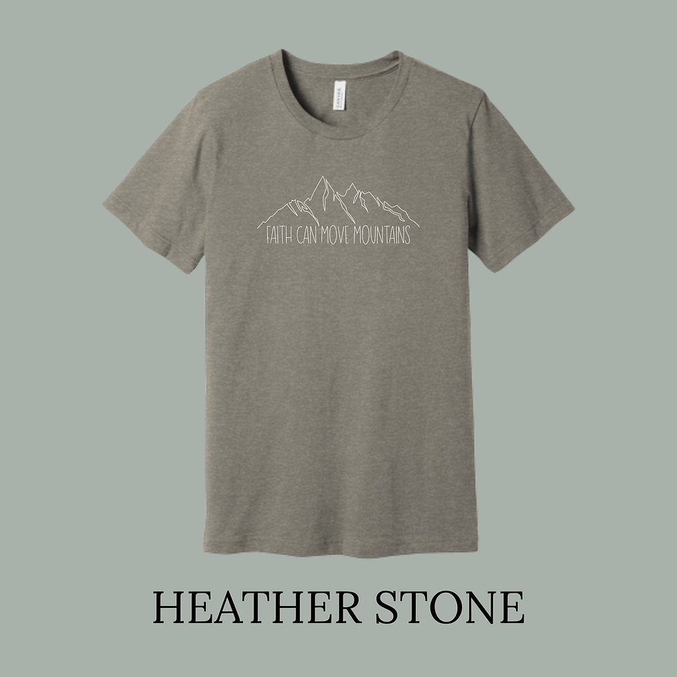 Thumbnail: (Adult-Unisex)  BELLA+CANVAS®  Heather CVC "Faith Can Move Mountains" Short T