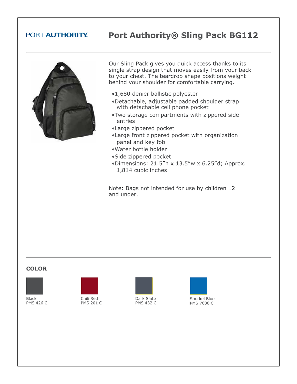 Thumbnail: (Adult) Port Authority® MECC School Sling Pack