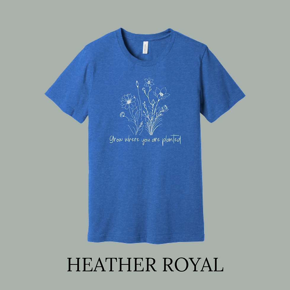Thumbnail: (Adult-Unisex)  BELLA+CANVAS®  Heather CVC "Grow Where You Are" Short Sleeve Tee