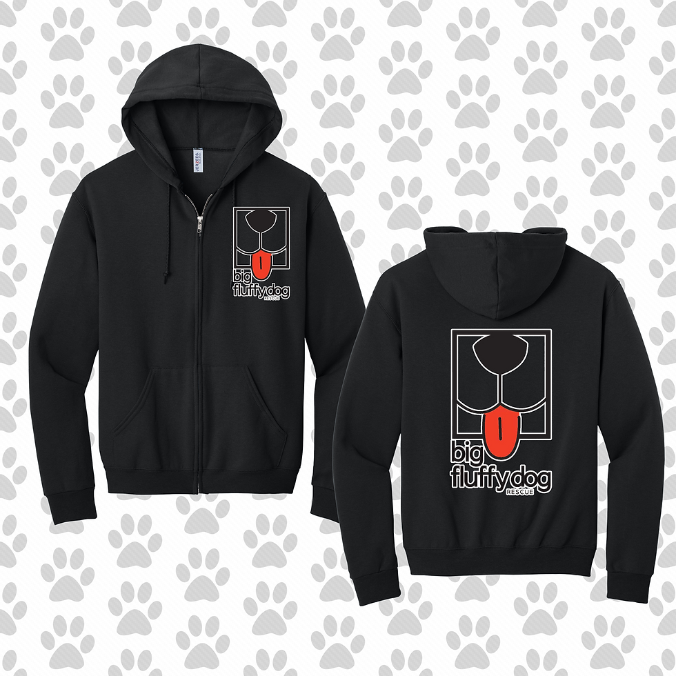 Thumbnail: (Adult-Unisex) Big Fluffy Dog Rescue Zip-Up Hoodie