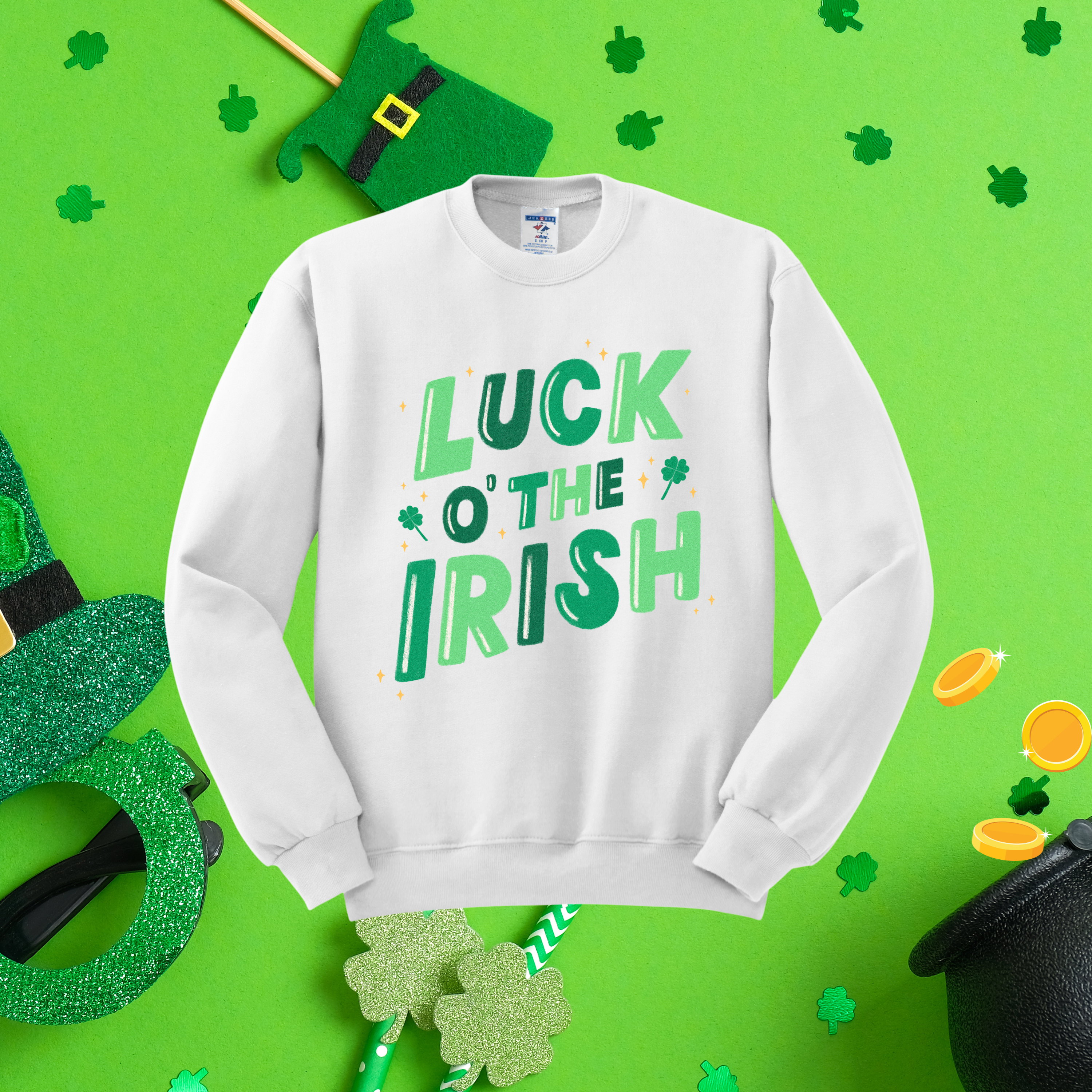 (Adult-Unisex) Luck O the Irish Crewneck