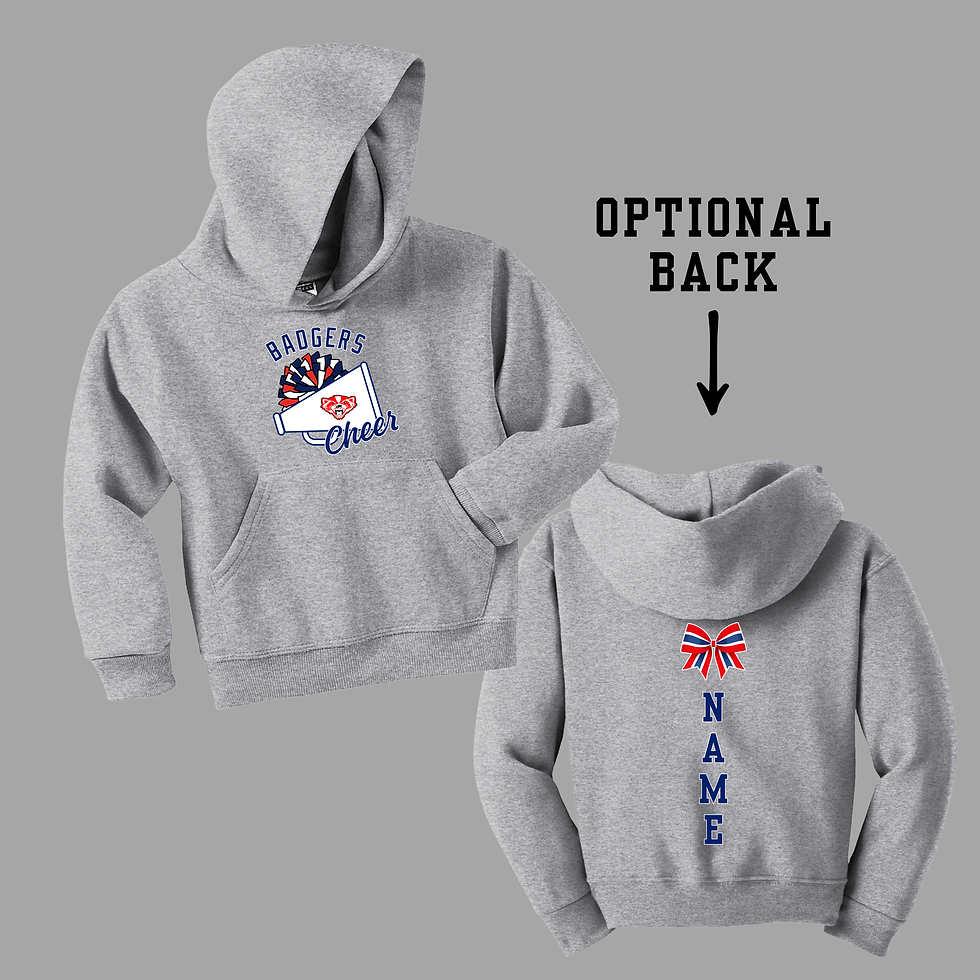 Thumbnail: (Youth & Adult-Unisex) Jerzees® [Badgers Cheer Megaphone Design] Pullover Hoodie