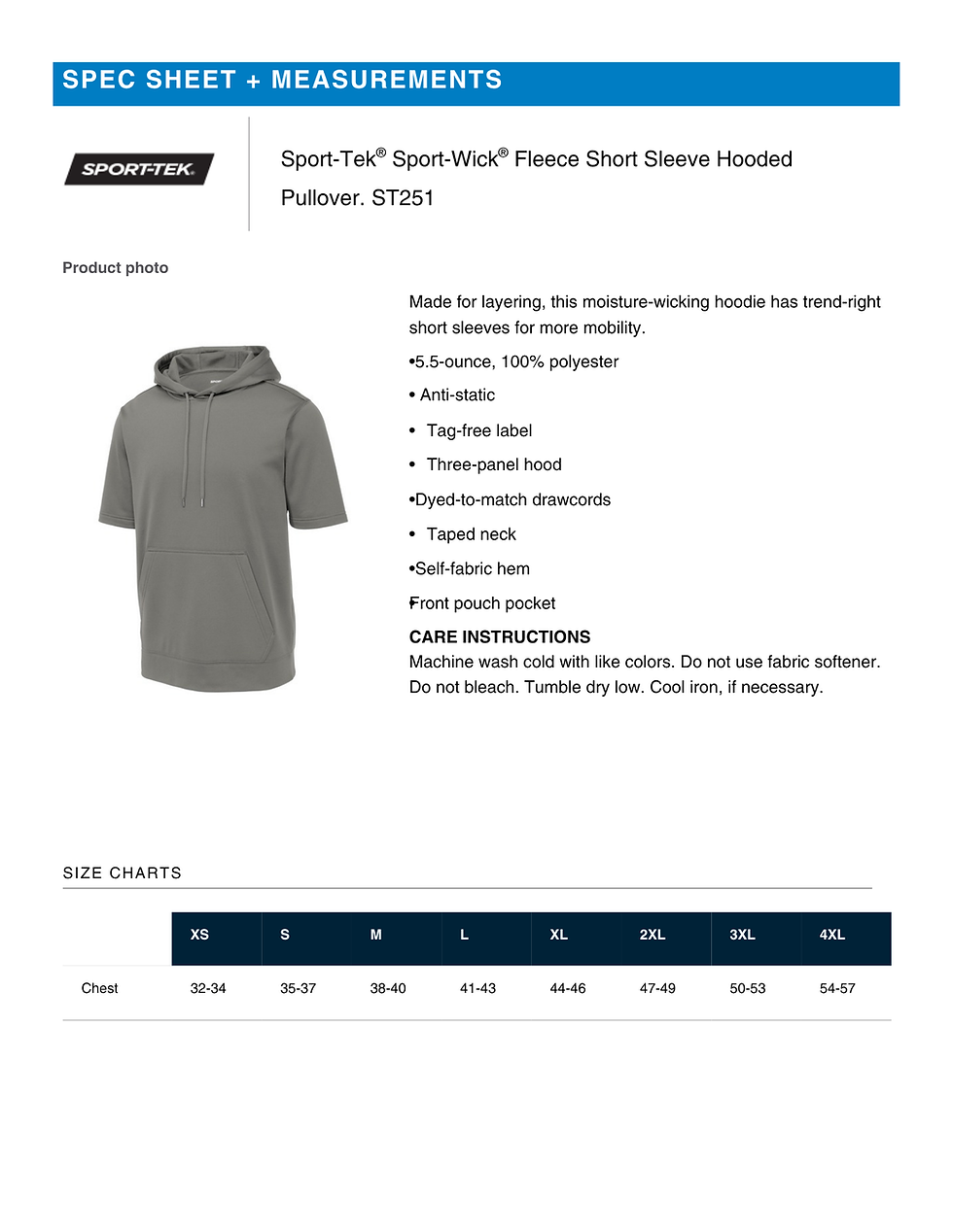 Thumbnail: (Youth & Adult-Unisex) Sport-Tek® [EFA] Short Sleeve Hooded Pullover