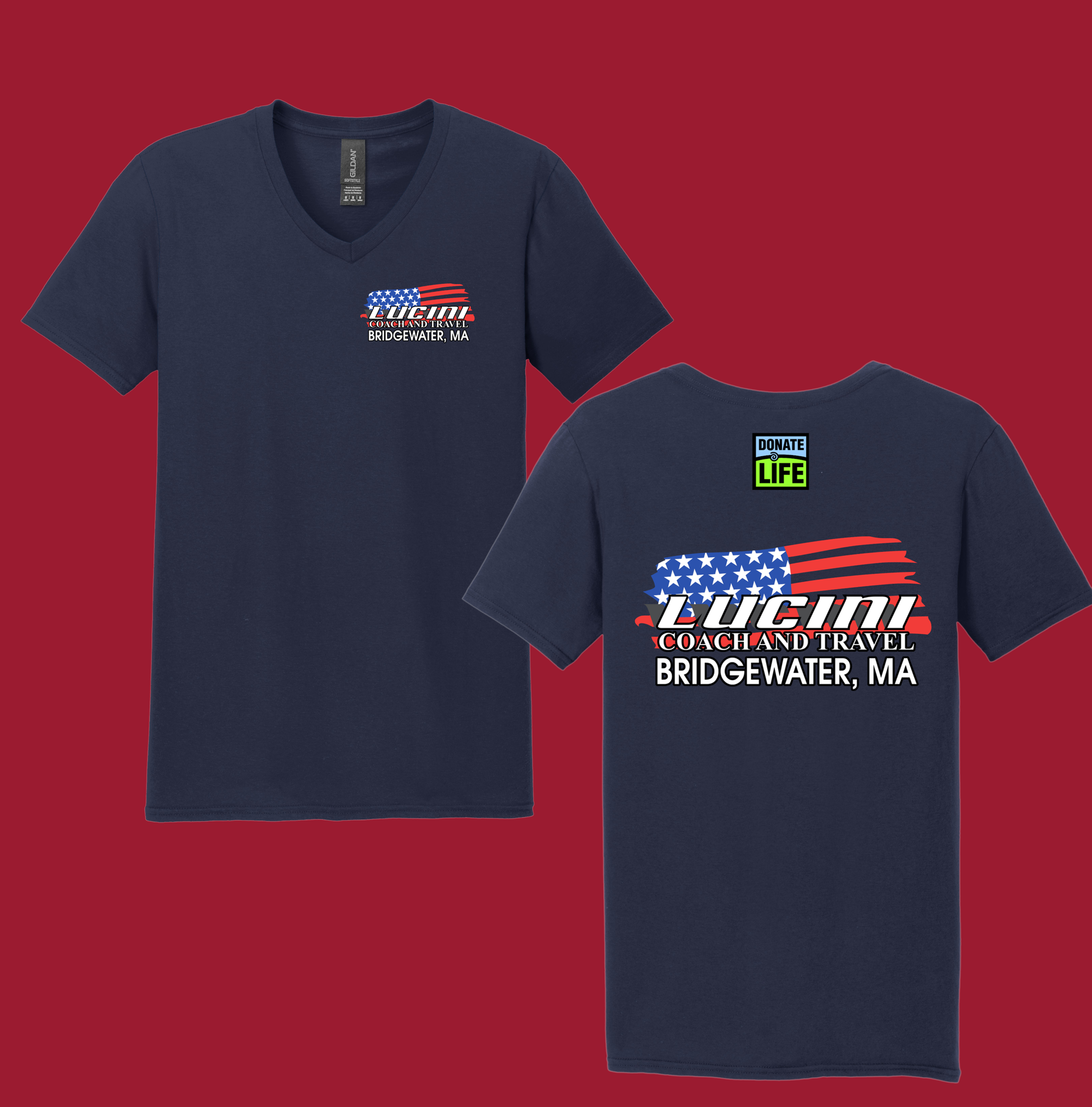 (Adult-Unisex) Gildan Softstyle® [Lucini Coach & Travel] V-Neck T-Shirt