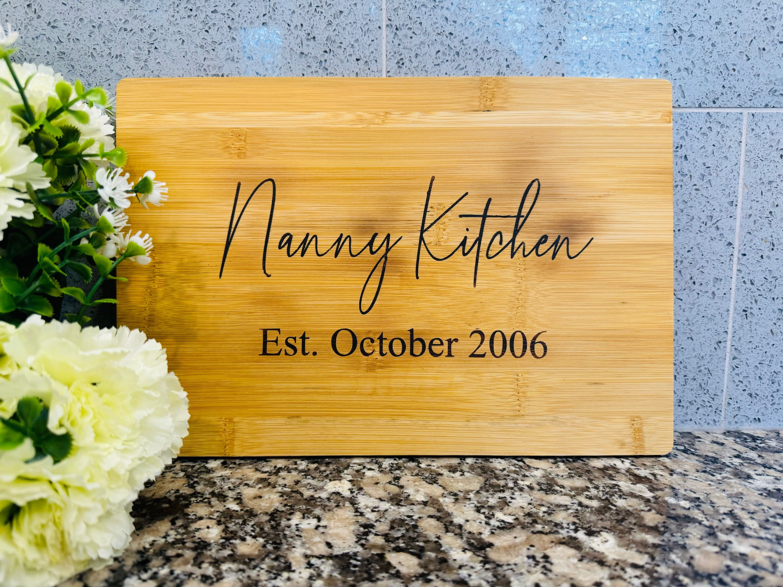 Personalised wooden chopping board 