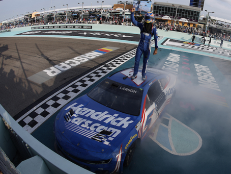 Larson Leaps Bowman Late
