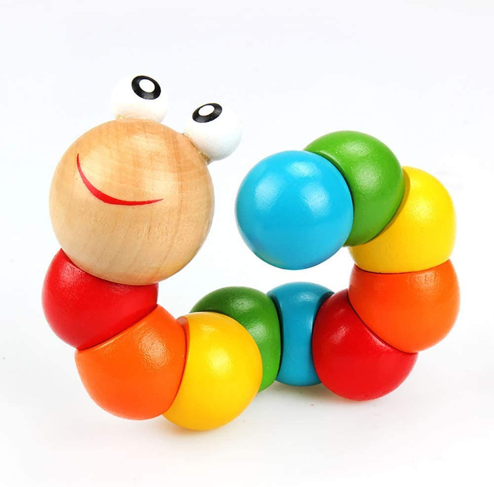 Colourful Educational Wooden Worm