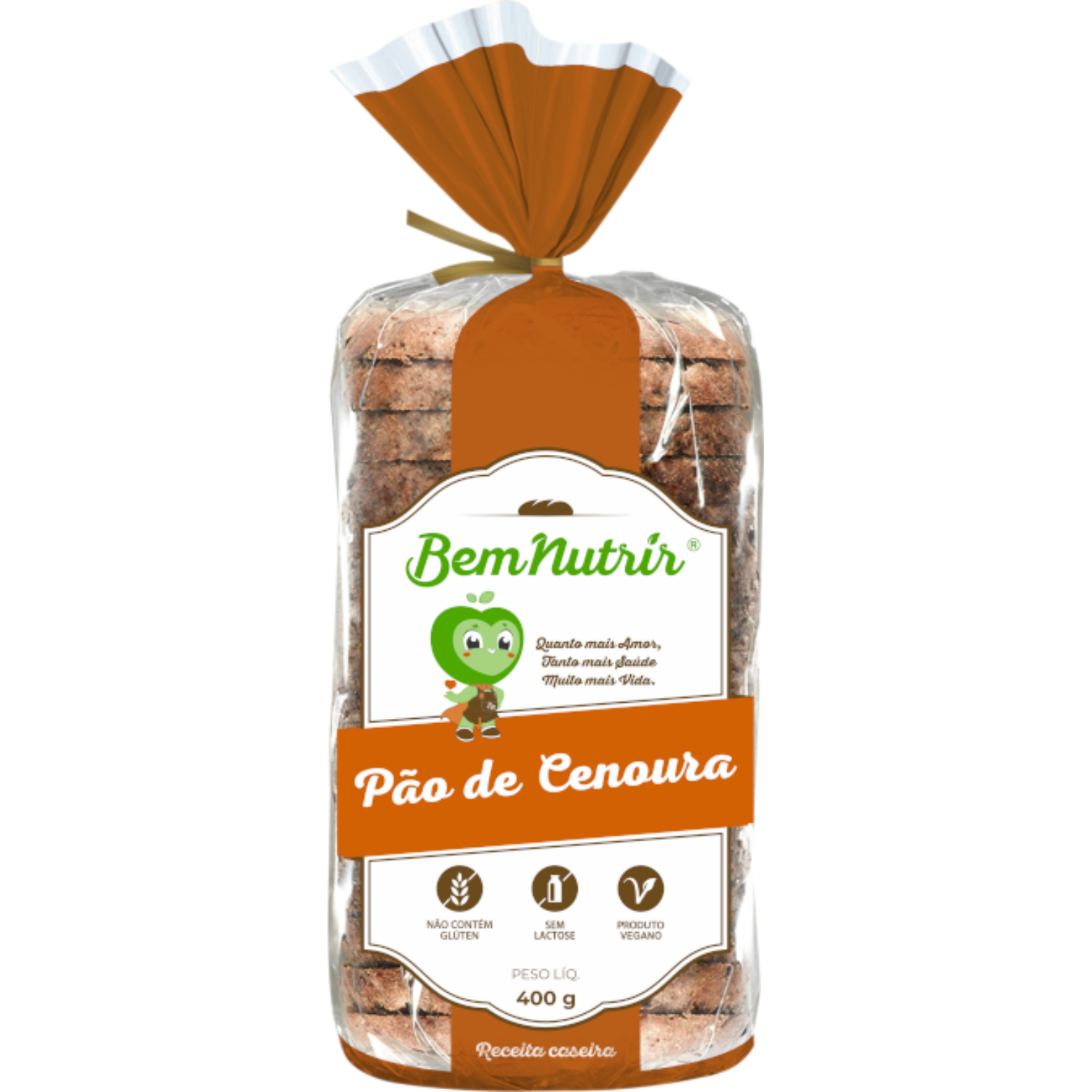 Pão de forma de cenoura