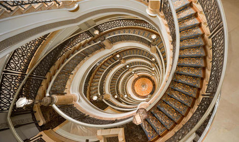 Grand spiral staircase at Emirates Palace