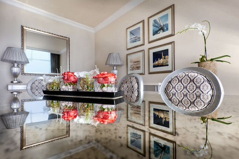 Luxurious interior of Kempinski Hotel & Residences Palm Jumeirah, Dubai, highlighting sophisticated décor and upscale ambiance.