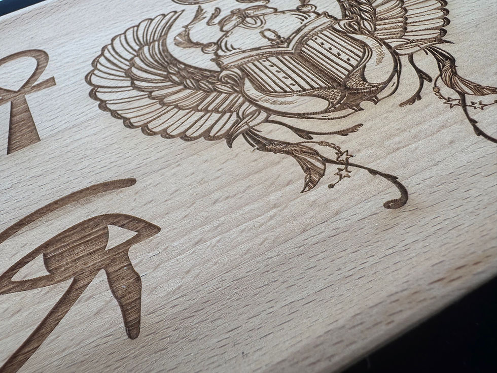 Thumbnail: Close up on the Egyptian engraving showing the detail