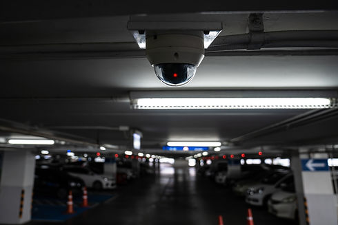 CCTV camera is installed on the car parking, ceiling for monitor and safety system control