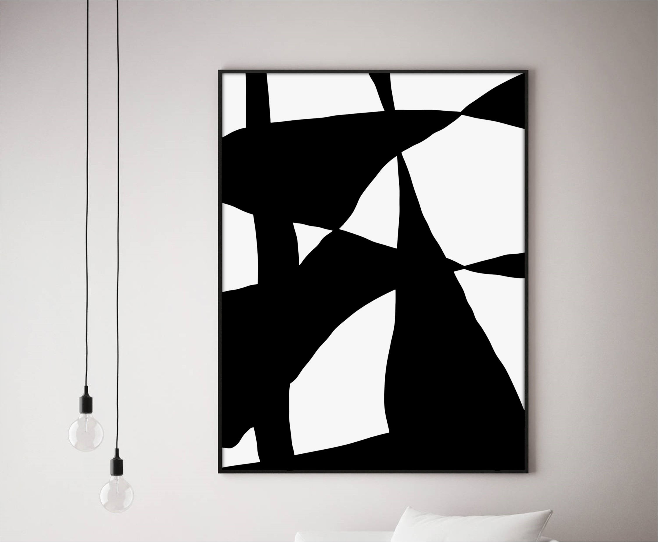 Black and White Contemporary Abstract Art, Modern Print