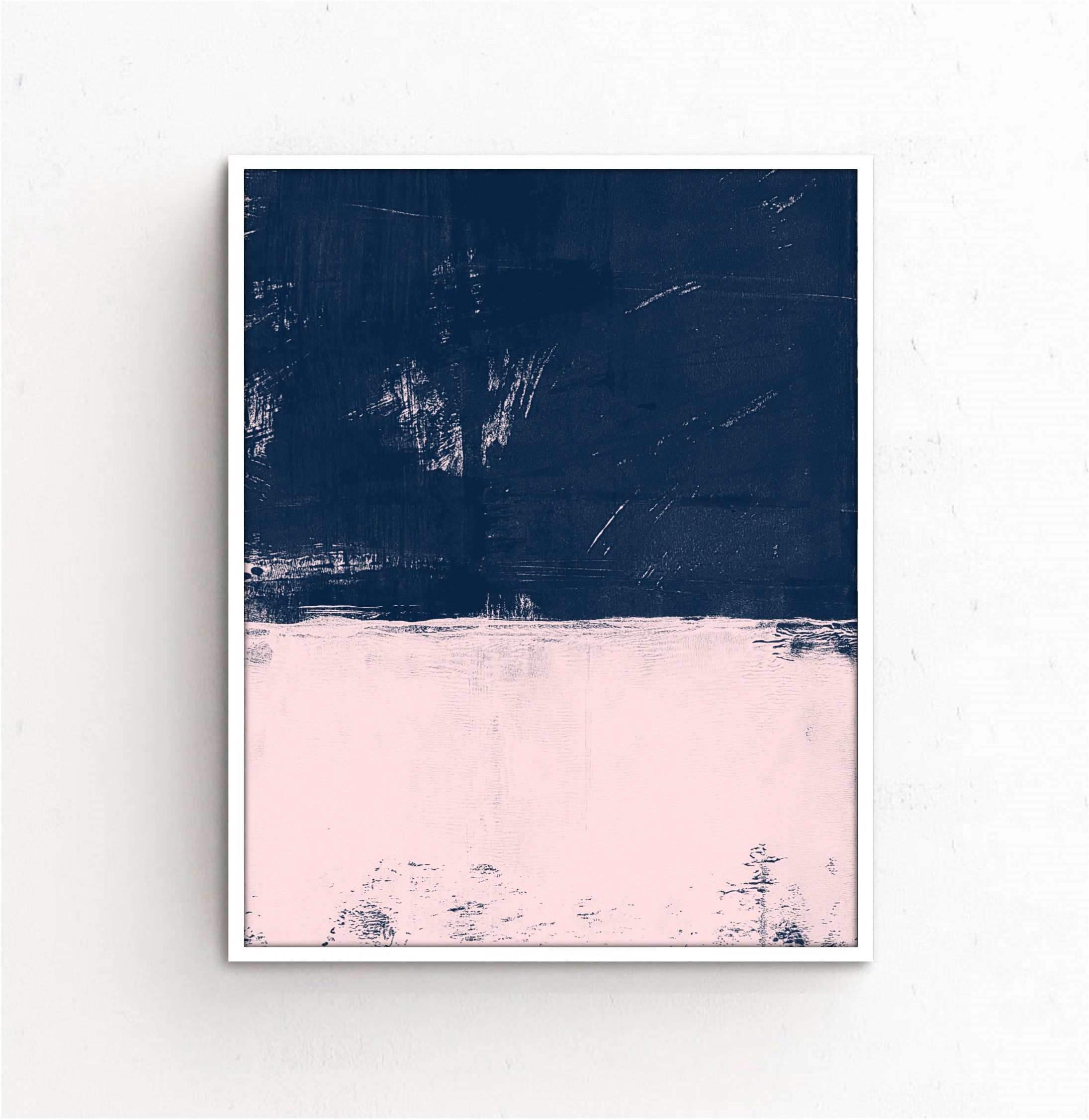 Blue and Pink Contemporary Abstract Art, Modern Print