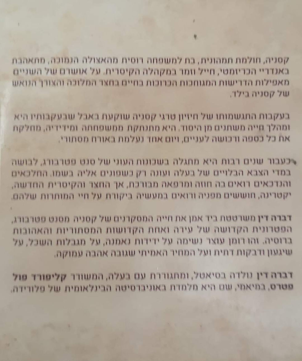 תמונה ממוזערת: דברה דין - השוטה הקדושה מפטרבורג