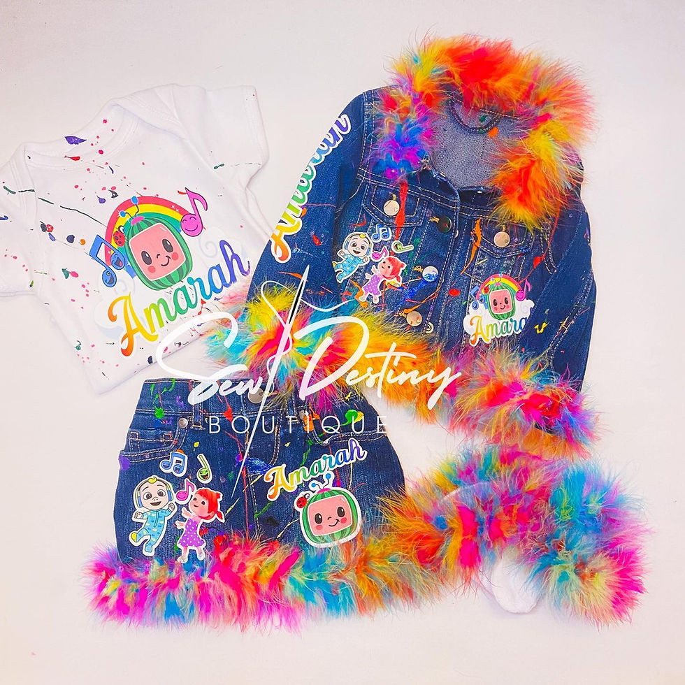 Distressed Paint Splatter Jean Skirt, Jacket, Graphic Tee and custom Socks