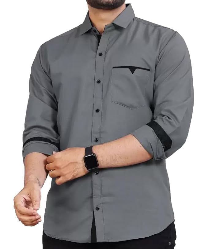 CB-COLEBROOK Men's Regular Fit Solid Soft Touch Cotton Casual Shirt with Pocket