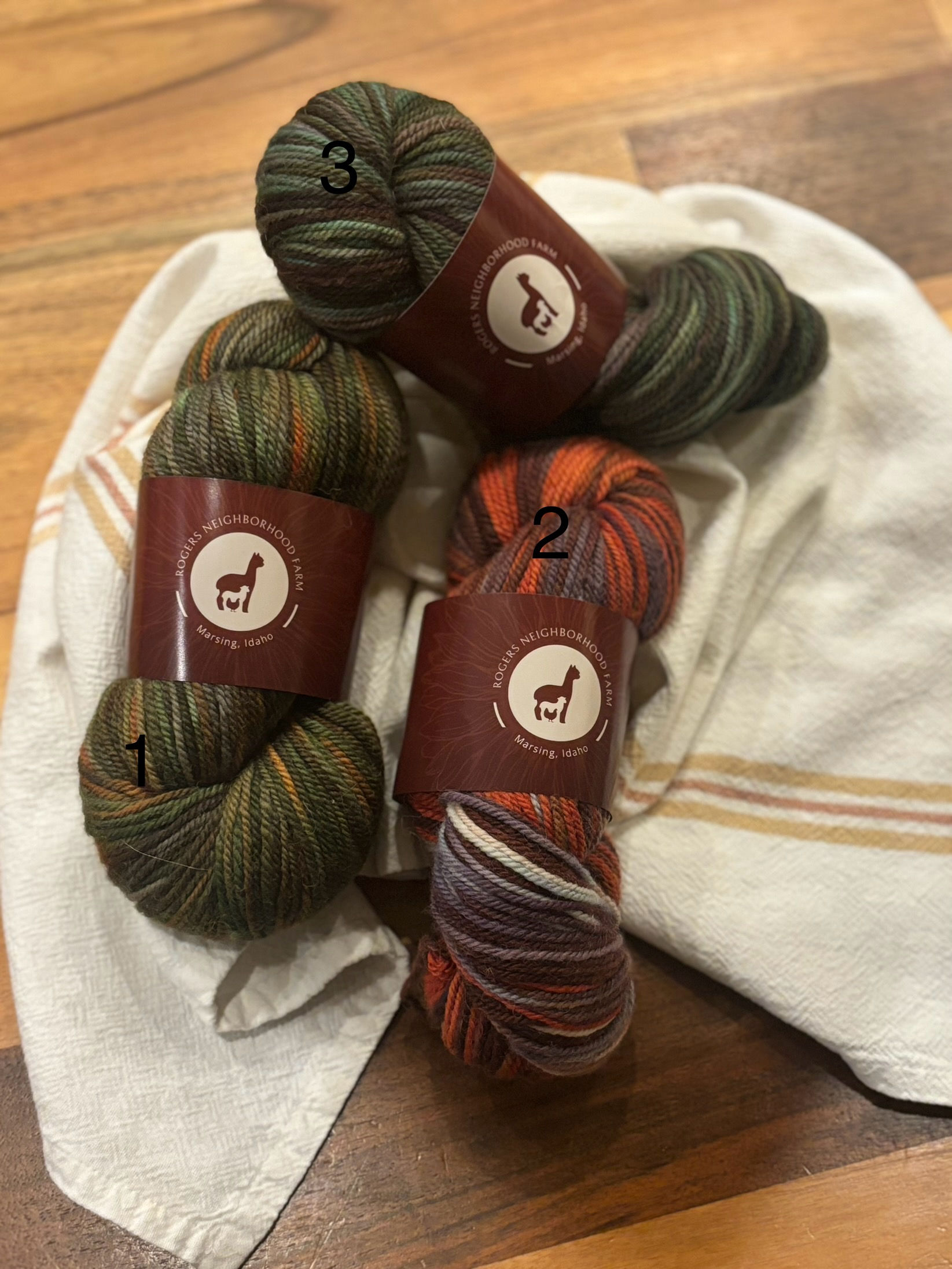 3 ply Semi-Bulky, Hand-Dyed,  Alpaca Yarn