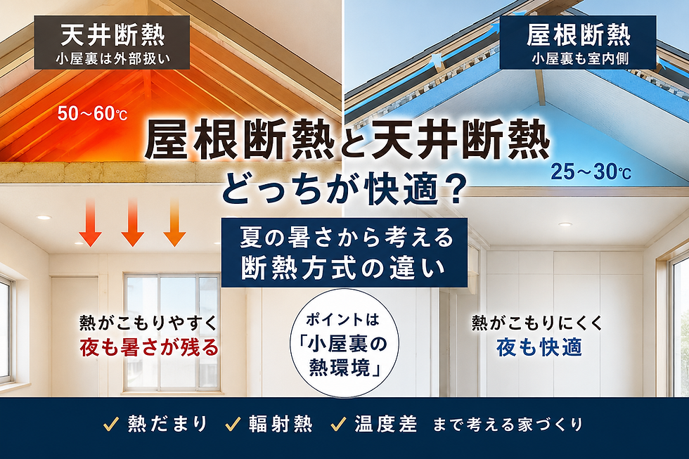 屋根断熱と天井断熱、どっちが快適？