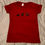 Thumbnail: Embroidered Black Cat Design Burgundy Small T-shirt
