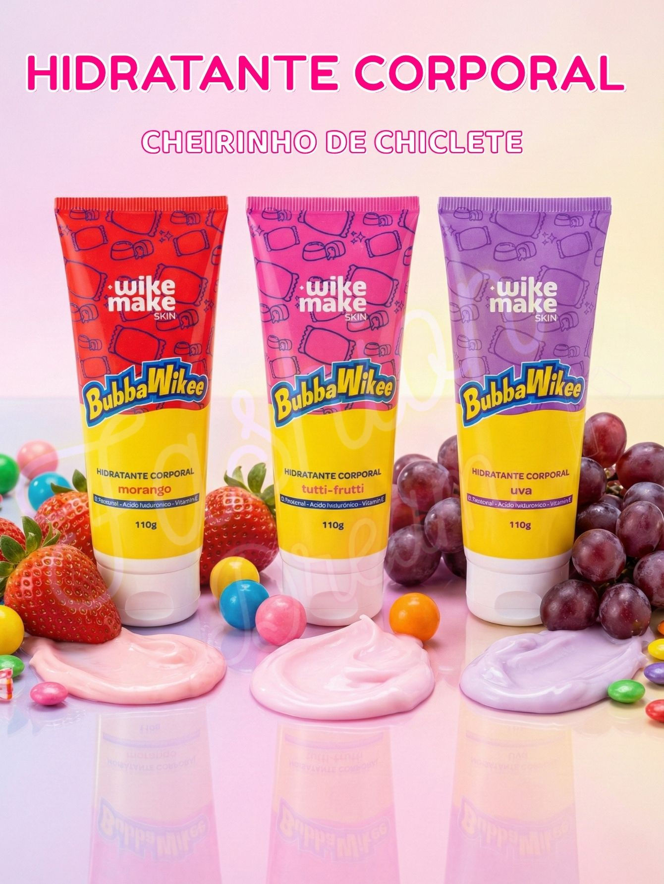 Bubba Wikee Body Moisturizer Smell of Gum Strawberry 110g - Wike Make by Miss R�