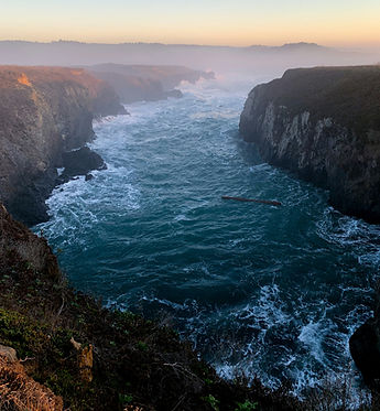 Ocean bluffs at sunset