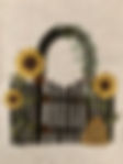 garden gate with sunflowers