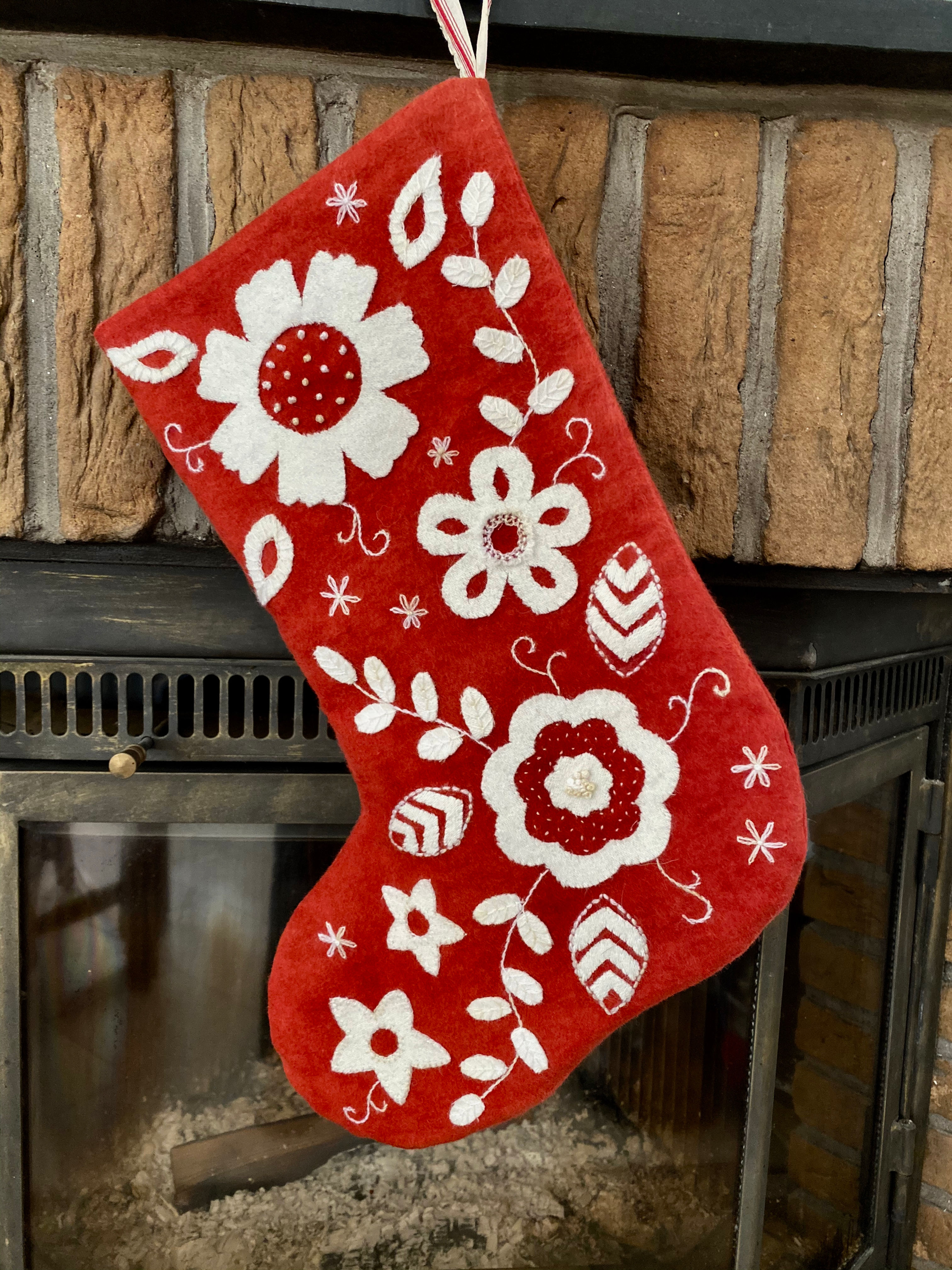 Floral Christmas Stocking Digital Pattern