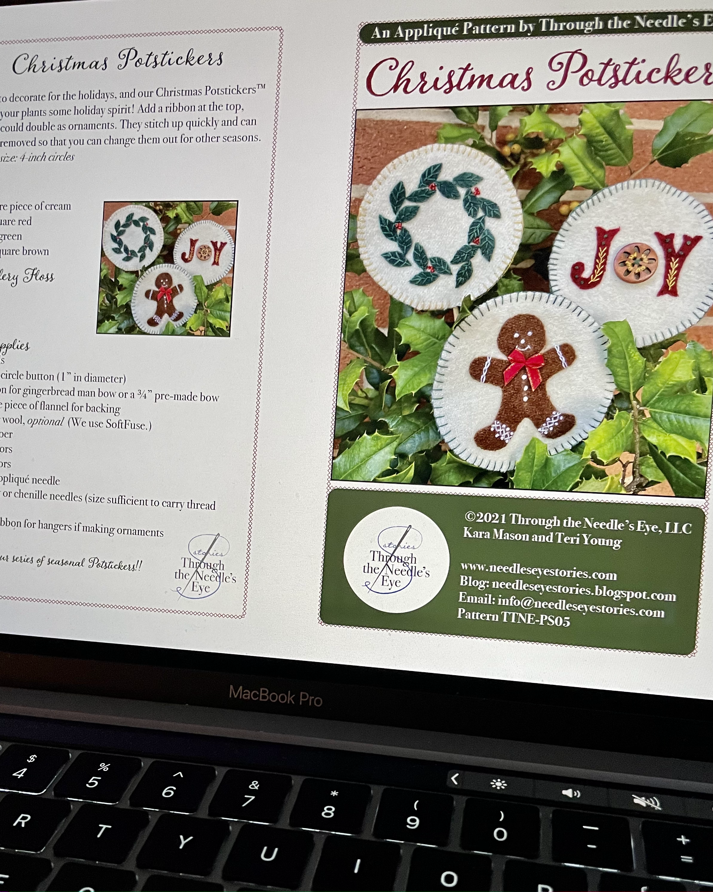 Christmas Potstickers Digital Pattern