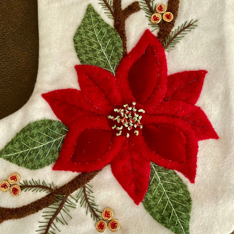 Thumbnail: Poinsettia Stocking Printed Pattern ONLY