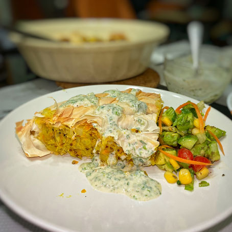 Quinoa and Cabbage  Cheese filo Pie  藜麥椰菜芝士素菜薄脆￼批