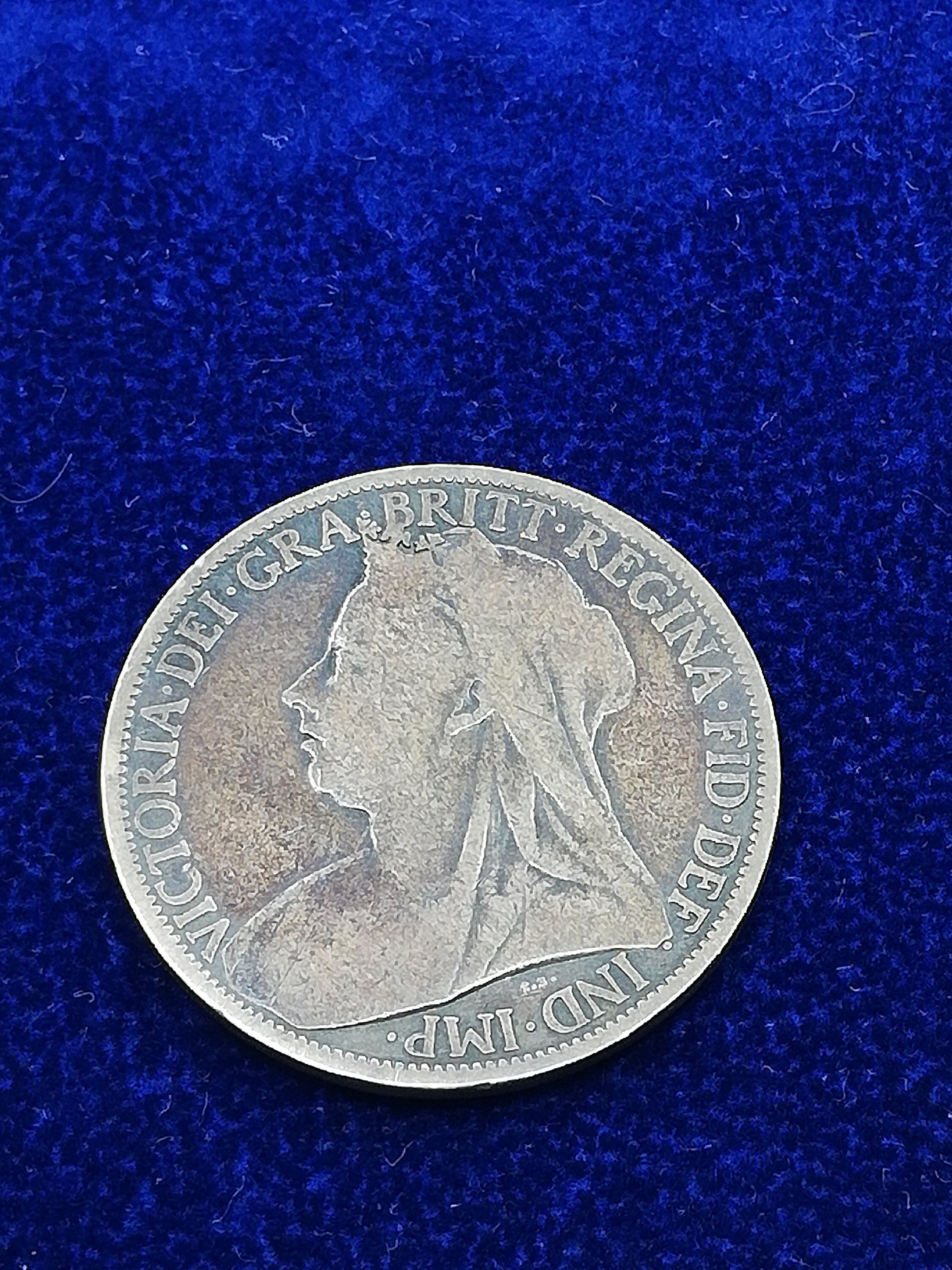 1900 Queen Victoria "Veiled Portrait" One Penny Coin